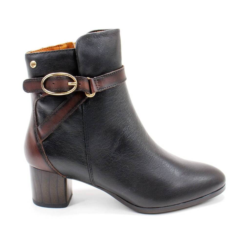 NEW PIKOLINOS women's calafat ankle boots with buckle in black